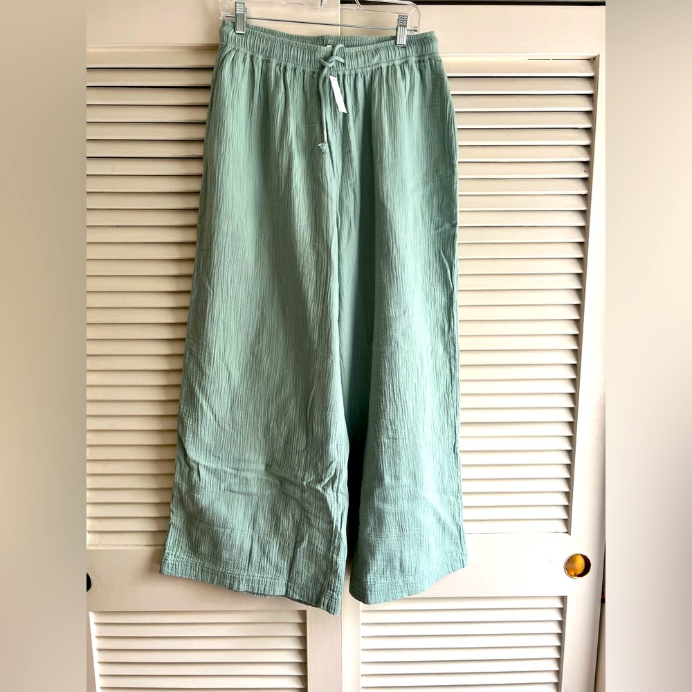 Double Gauze Wide Leg Drawstring Pants